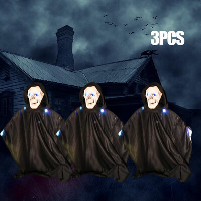

3Pcs Ghost Windsock Realistic Looking Decoration Set Indoor Outdoor Halloween Party Hanging Haunted House Decor Accessories