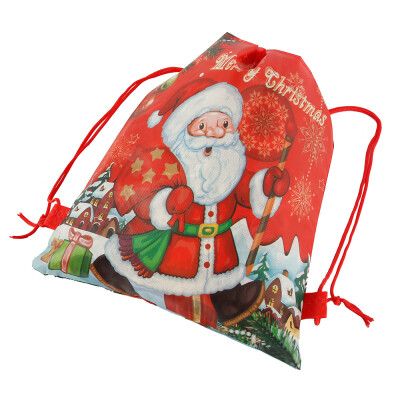 

10pclot Cristmas Drawstring Bags Backpack Santa Claus New Year Xmas Party Bags For Kid Gift