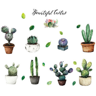 

Cactus Waterproof PVC Removable Wall Stickers Home Living Room Decor Decals