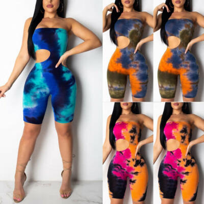 

Women Sexy Bodycon Club Sport Party Jumpsuit Casual Bodysuit Strapless Romper