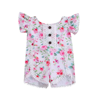 

Summer Baby Girl Rompers Short Sleeve Print Rompers Cotton Overalls Newborn Clothes Girls Gumpsuit&Clothing