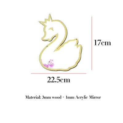 

〖Follure〗Nordic Wood Acrylic Mirror Cartoon Wall Camera Props Kids Room Wall Decoration A