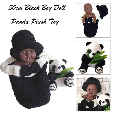 

YIWULABlack Boy Dolls African American Play Dolls Lifelike 50cm Baby Play Dolls