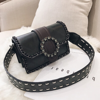 

Bag female 2019 autumn&winter new wave Korean version of the wild Messenger bag fashion broadband shoulder retro port small square bag