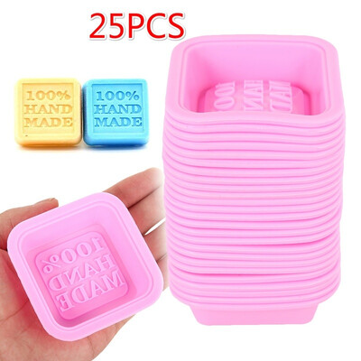 

25Pcs Handmade Silicone Soap Mold DIY Square Making Baking Cupcake Mould