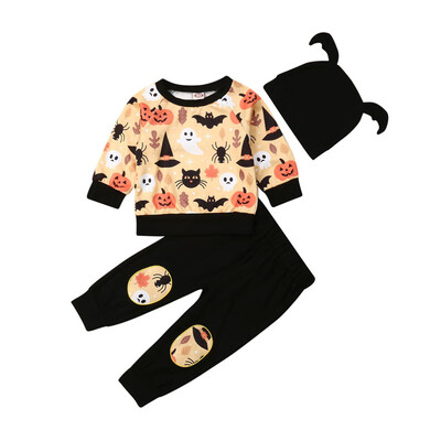 

Toddler Baby Boy Girl Autumn Winter Clothes Halloween Sweater TopsPants Set