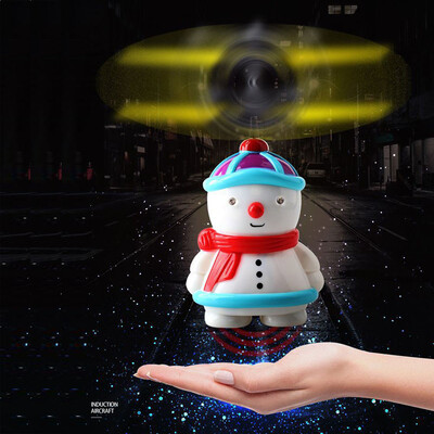 

Siaonvr Electric Infrared Sensor Snowman Flying Toys Helicopter LED Light Xmas Gift Toy