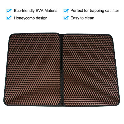 

Cat Litter Mat Trapper Double Layer Foldable EVA Cat Litter Trapping Pad with Honeycomb Design Cats Accessories 440660mm