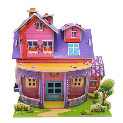 

Gotoamei 3D DIY Puzzle Castle Model Cartoon House Assembling Paper Toy Kid Early Learning
