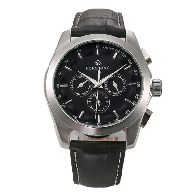 

Forsining Fashion Mens Watches Leather Band Noctilucent Mechanical Movement Waterproof Sports Business Analog Dial Wrist Watch fo