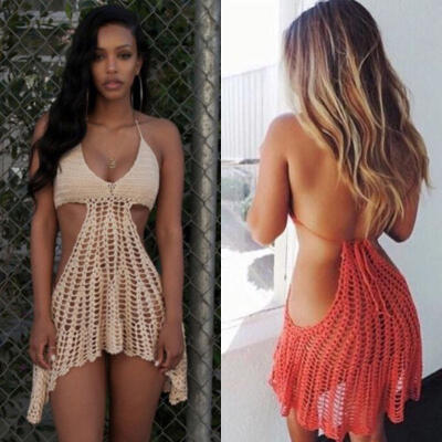 

Sexy Women&39s Bikini Cover Up Lace Hollow Crochet Swim Suit Swimwear Beach Dress