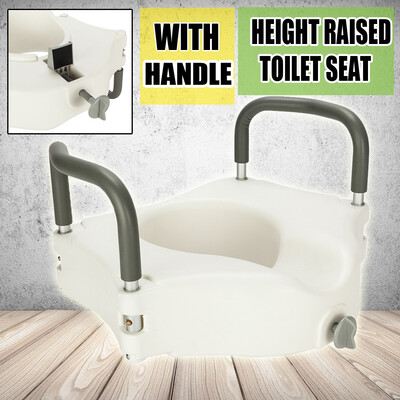 

High quality Raised Height Toilet Seat with Handle White