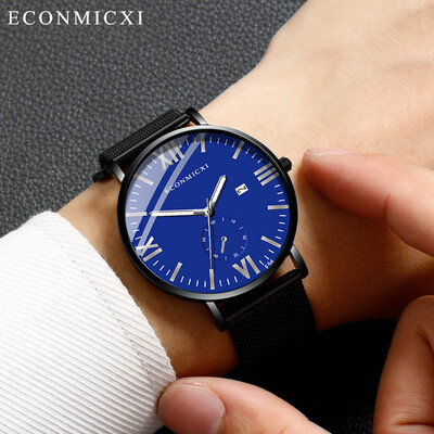 

Gobestart Fashion Mens Alloy Band Analog Quartz Round Wrist Watch Mens Business Watch