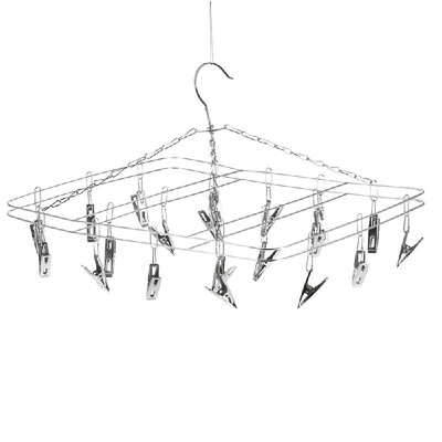

Clothes Hanger 20 Clips Stainless Steel Clothespins Clothes Drying Rack Clothes Hanger for Hanging Socks Baby Clothes Cloth Diaper