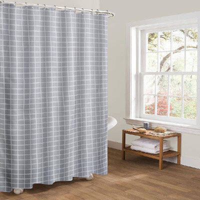 

Htovila 72 72 100 Polyester Decorative Privacy Protection Bathroom Curtain Waterproof Mold-proof Anti-Bacterial Shower Curtai