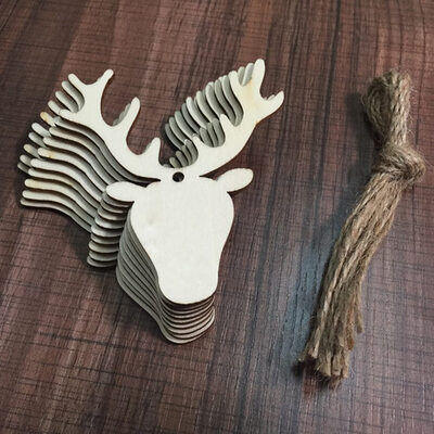 

Aohua 10PC Christmas Snowflakes Wooden Pendants Xmas Tree Ornaments Home Hanging Decor