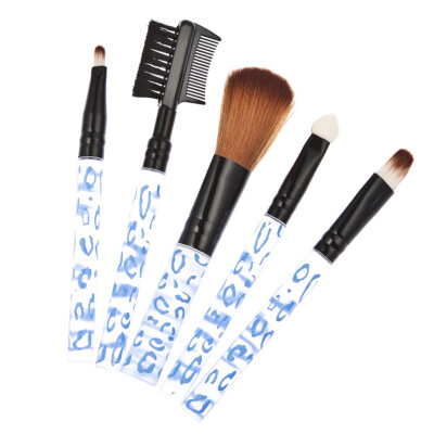 

5 PCS New Makeup Professional Brush Cosmetic Brushes Set Leopard Tool