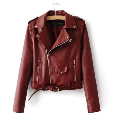 

New Womens Lady Faux Leather Biker Coats Outwear Short Punk Motorcycle Jackets