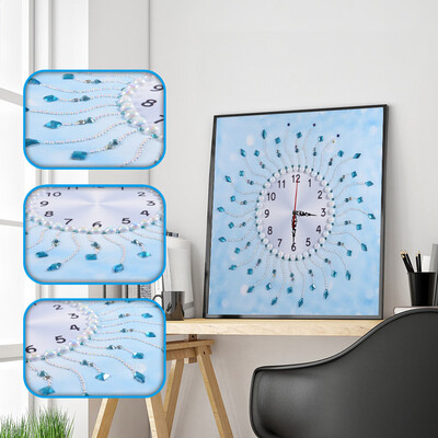 

Gobestart 5D Special Diamond-Shaped Embroidery Wall Clock DIY Painting Diamond Cross Stitc