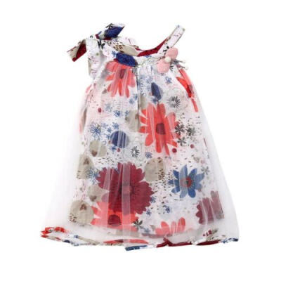 

NEW Toddler Baby Girls Sleeveless Tulle Dress Princess Party Floral Tutu Dress