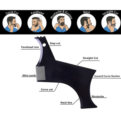 

〖Follure〗New Arrivals Mens Beard Shaper Tool Transparent Template Styling Comb Templates