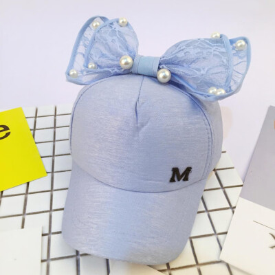 

Fashion Children Baseball Cap Spring Summer Pearl Bow Kids Sun Hat Boys Girls Hip Hop Caps