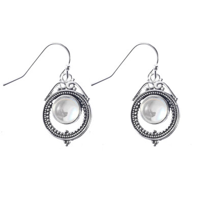 

Womens Silver Retro Moonstone Handmade Earring Jewelry Earrings Ear Gifts