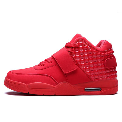 

New Fashion Autumn Early Winter Men Casual Shoes Lover Red Faux Suede Men Lady High-top Low Shoes Breathable Bootss Red Botas
