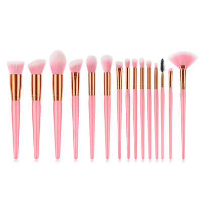 

〖Follure〗15PCS Pink Cosmetic Makeup Brush Brushes Foundation Powder Eyeshadow Brush Set