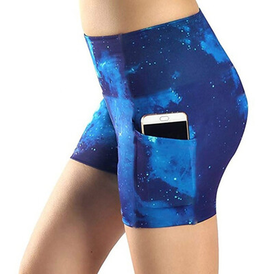 

Tailored Womens Yoga Shorts Basic High Waisted Side Pocket Short Sport Pants