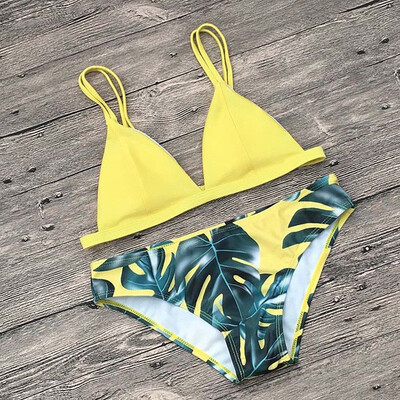 

Roseonmyhand Womens Bikini Set Sexy Leaves For Rope Swimsuit Push-up Swimwear