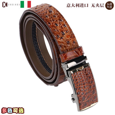

Belt Mens high-grade leather crocodile pattern automatic buckle Thick&solid leather casual business mens belt