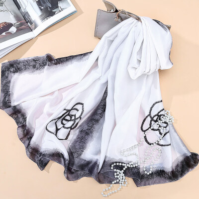 

Satin simulation silk camellia scarves scarf shawl wild dual-use autumn&winter wholesale SK020