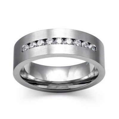 

Fashion Couple Rings Set Jewelry - Men Stainless Steel Titanium Ring And Women