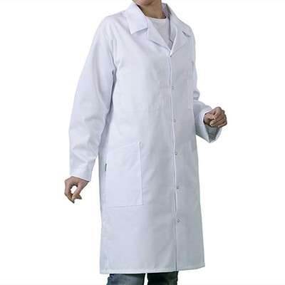 

Mens Solid Lapel Collar Hospital Medical Lab Coat Doctor Long Plus Size Jackets