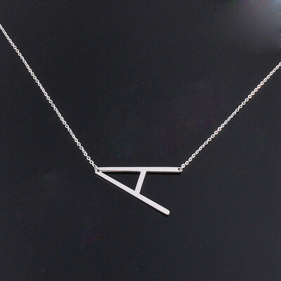 

Alphabet Necklace Silver Plated Initial Letter Alphabet A - Z Choker Pendant