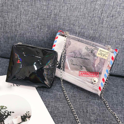 

Tailored Fashion Lady Personality Transparent Jelly Chain Shoulder Bag Messenger Bag