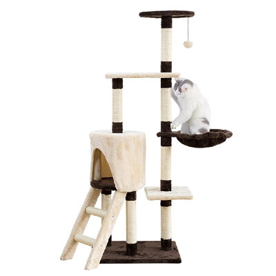 

53in Pet Cat Tree Pet Tree for Cats Cat Tower Cat Activity Tree Cat Scratchers Tree for Kittens Pet House Play