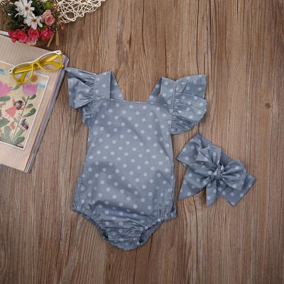 

Hot Selling Newborn Baby Girls Polka Dot Clothes Ruffle Sleeve Bodysuit Romper Jumpsuit Sunsuit Outfits
