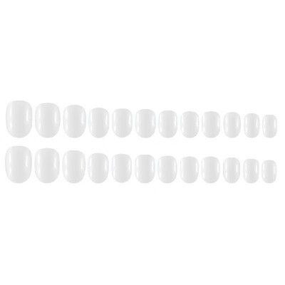 

Fake Nails Tips 24pcs 12 Different Size Natural Short False Nails Tips Full Cover Acrylic Artificial Nails for Nail Salons & DIY N