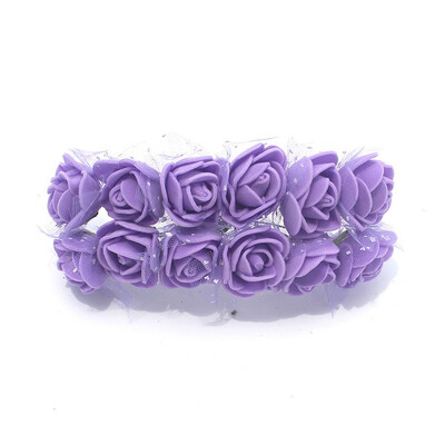 

FUNNYBUNNY 12pcs 25cm Mini Lace Foam Rose Artificial Bouquet Multicolor Rose Wedding Decoration Scrapbooking Fake Easter Gift