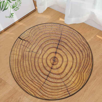 

Toponeto Wood Grain Kids Play Round Carpet Home Area Rug Living Room Floor Yoga Mat