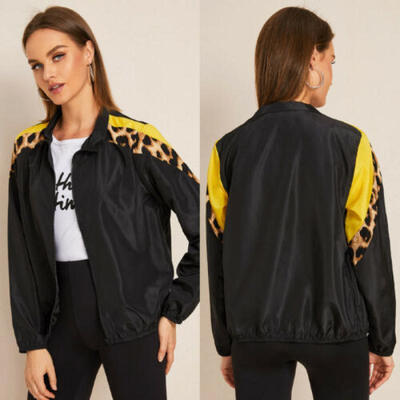

US Leopard Jacket Women Sweater Top Warm Casual Winter Cardigan Long Sleeve Coat