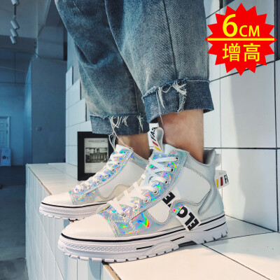 

Mens shoes summer fashion casual high canvas board shoes Joker white shoes Gao Bang white tide shoes