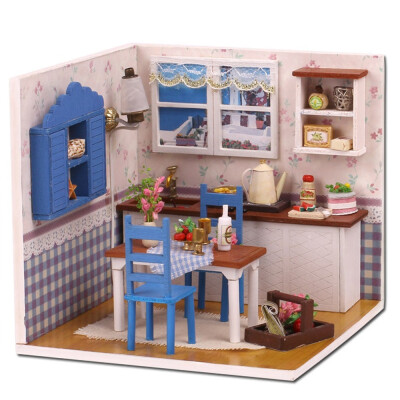 

Gotoamei DIY Christmas House Assemble Miniature Doll house LED Furniture Kit Xmas Gift