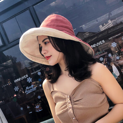 

New spring&autumn hat women fold cloth hat sunscreen sun hat curled along the sun hat