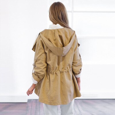 

〖Follure〗Women Hooded Long Sleeve Jacket Windbreaker Parka Pockets Cardigan Thin Coat