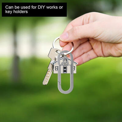 

Greensen Keyring Keychain Split Ring Chain Round Key Rings Titanium Alloy for Outdoor Use