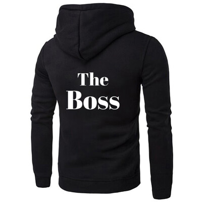 

The Boss The Real Boss Couple Hoodie Casual Long Sleeve Letter Printed Hooded Sweatshirt Gifts For Lovers