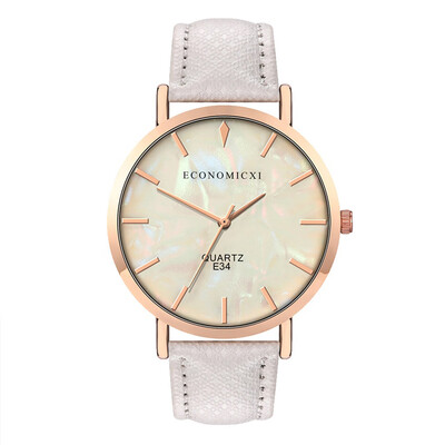 

RM Fashion Simple Belt Watch Without Digital Round Shell Dial Female Quartz Watch